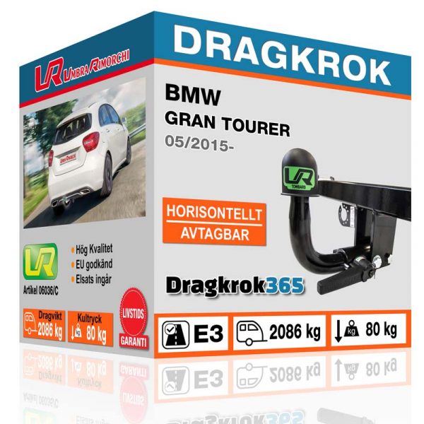 horisontellt avtagbar dragkrok till bmw gran tourer 2015 köps hos dragkrok365.se